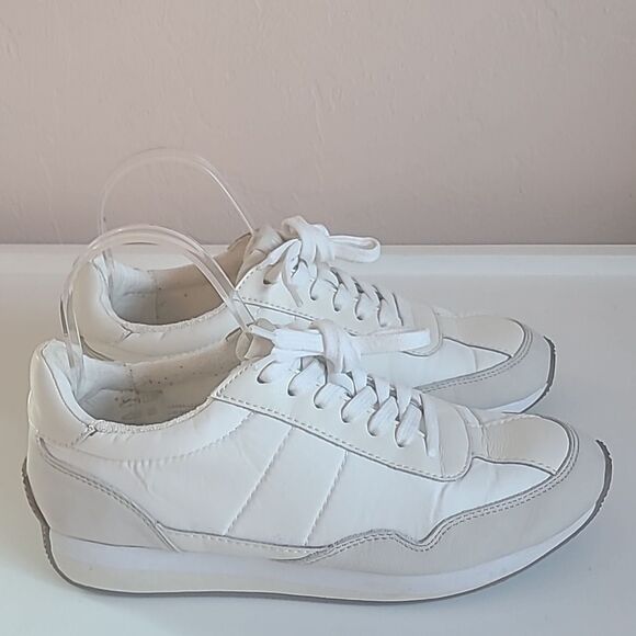 Madewell League Leather & Nylon Sneakers Color Cloud linen multi Size 7.5 - Picture 6 of 15